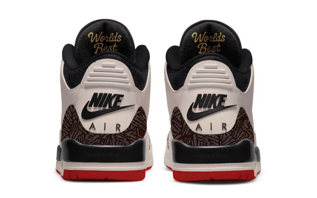 Air Jordan 3 'World's Best Dad' sneaker in full side profile view