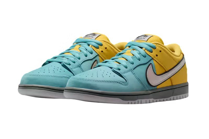 Nike SB Dunk Low 'Muni Fast Pass' in Lightning and Denim Turquoise split colorway