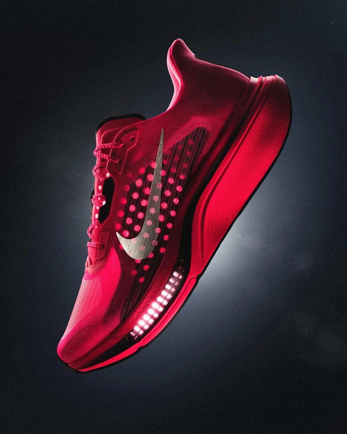 Nike Pegasus Plus 2 running shoe featuring visible Air Zoom midsole unit and ZoomX foam cushioning