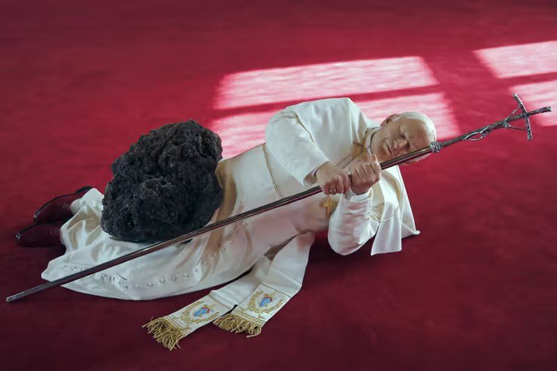 Maurizio Cattelan's Confessional hotline artwork installation detail