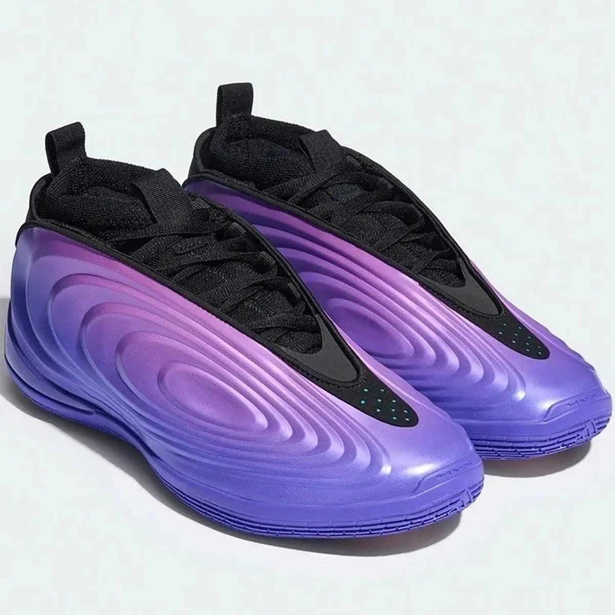 adidas Harden Vol. 10 in purple gradient with rosy upper tones and salmon pink and light blue sole accents