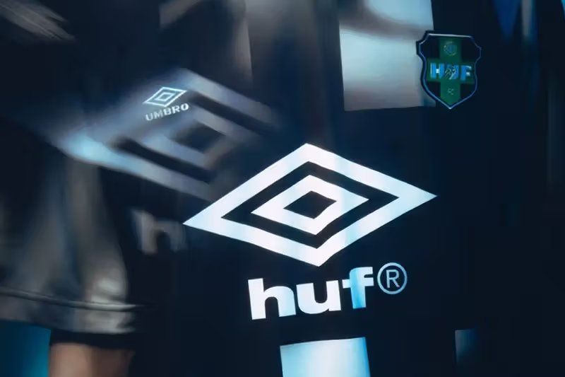 Umbro x HUF collaborative jersey capsule for Summer 2026, featuring Stripe Jersey and Landscape Jersey designs with co-branded logos