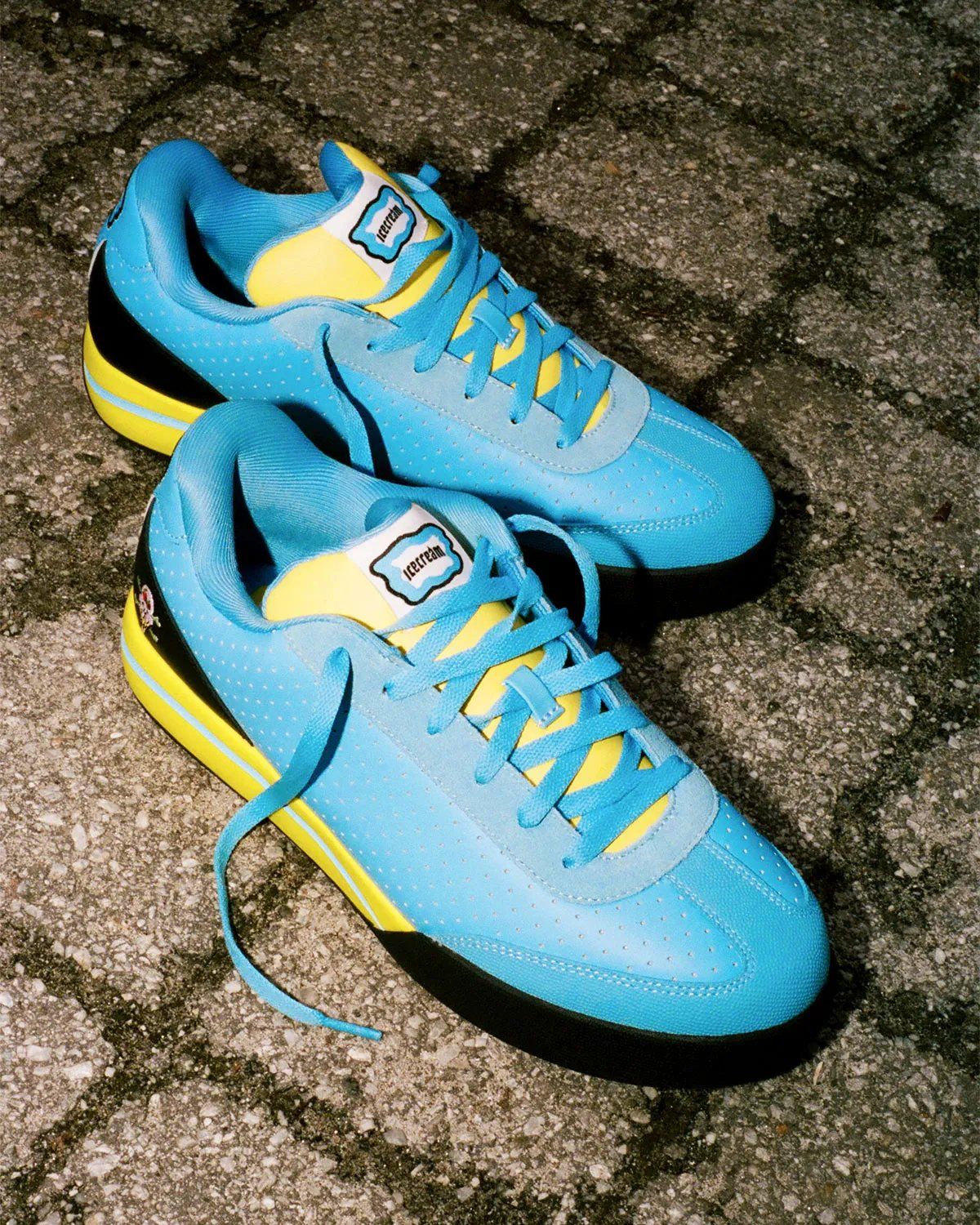 Reebok Board Flip 'Pale Cerulean' featuring light blue suede body with yellow tongue and black accents