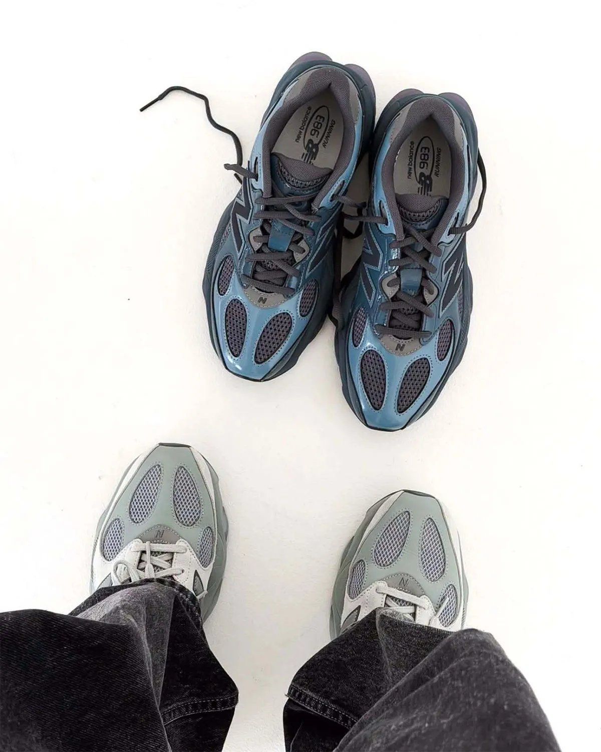 New Balance 983 hybrid runner in grey suede with dual-density ABZORB midsole