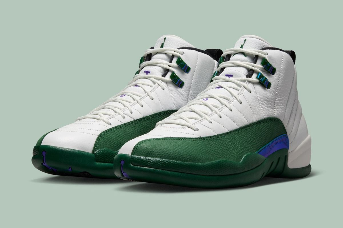 Air Jordan 12 'Idols Become Rivals' in White and Green colorway, style code CT8013-103