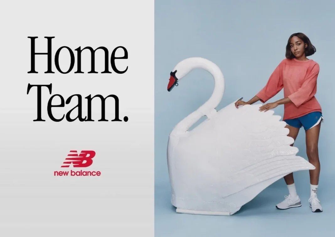Ayo Edebiri wearing New Balance 574 in Boston campaign styled by Danielle Goldberg