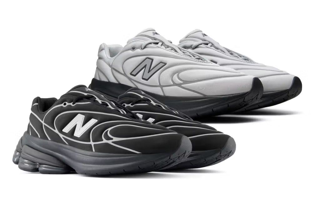 New Balance 5030 in Black and Silver colorway, side profile view showing the silhouette's proportions and material details