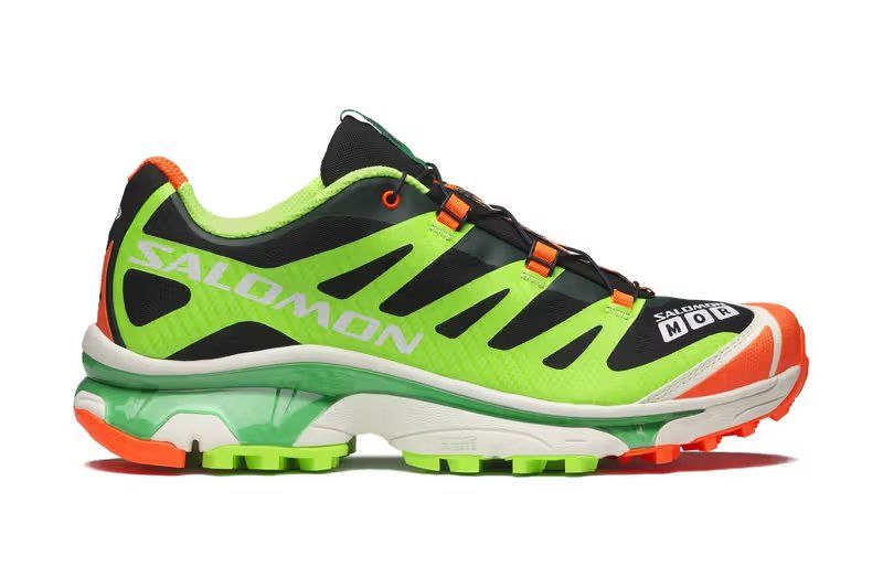 Salomon x Ferxxo XT-4 OG FERXXOCALIPSIS in neon green with FERXXOCALIPSIS album artwork graphics