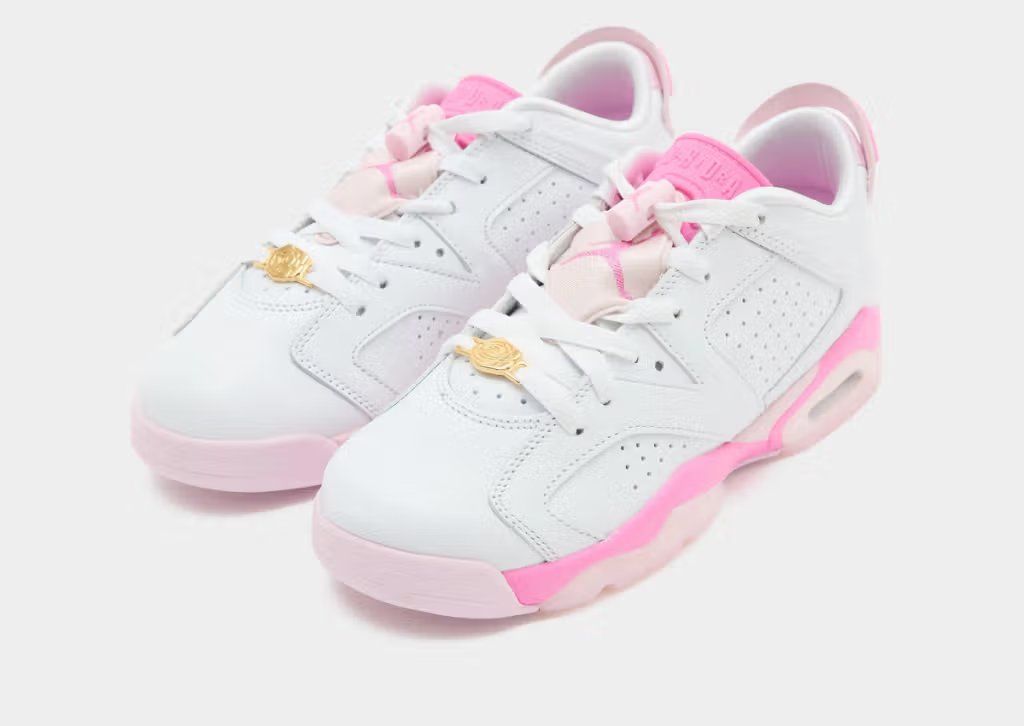 Air Jordan 6 Low in China Rose colorway, featuring rose-inspired tones across the upper and sole unit