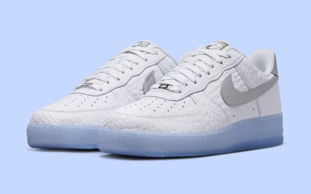 Nike Air Force 1 Low White Croc with chrome finish detailing, summer 2026 release