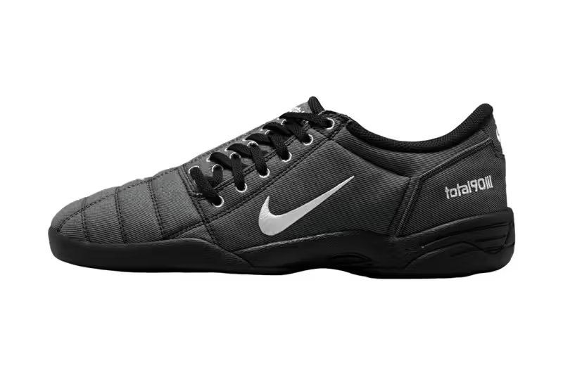 Nike Total 90 III in Black Denim colorway with white accents, featuring denim-textured upper