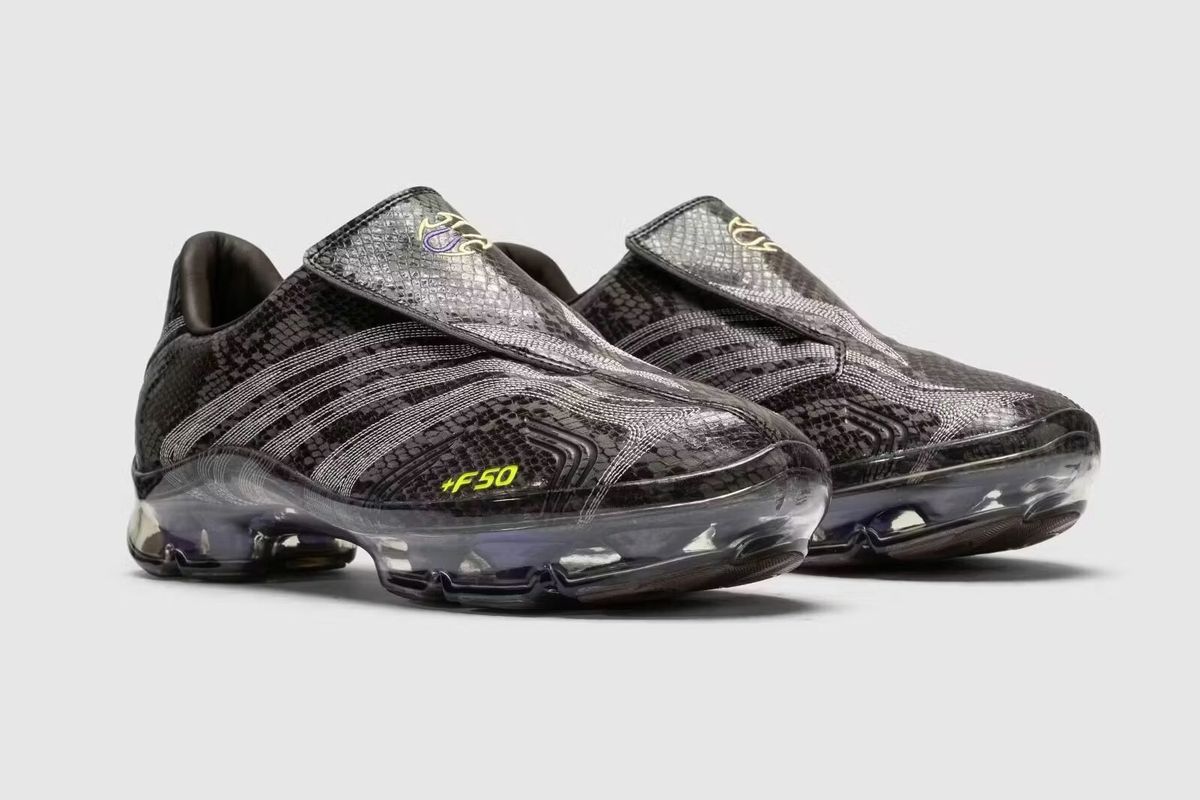 adidas F50 Walkable WMNS in Snakeskin Brown from the TWG Houston Rodeo Pack collaboration, featuring textured uppers and earth-toned colorway