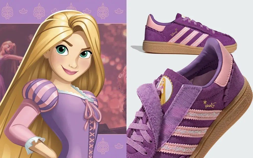 Adidas Handball Spezial in Rapunzel-inspired golden colorway with Disney character collaboration design