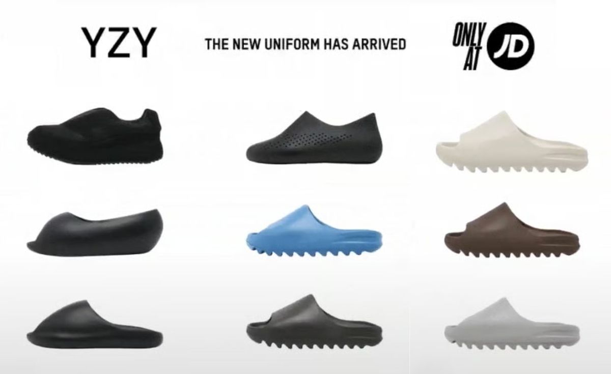 Yeezy Slide collection in multiple colorways releasing at JD Sports