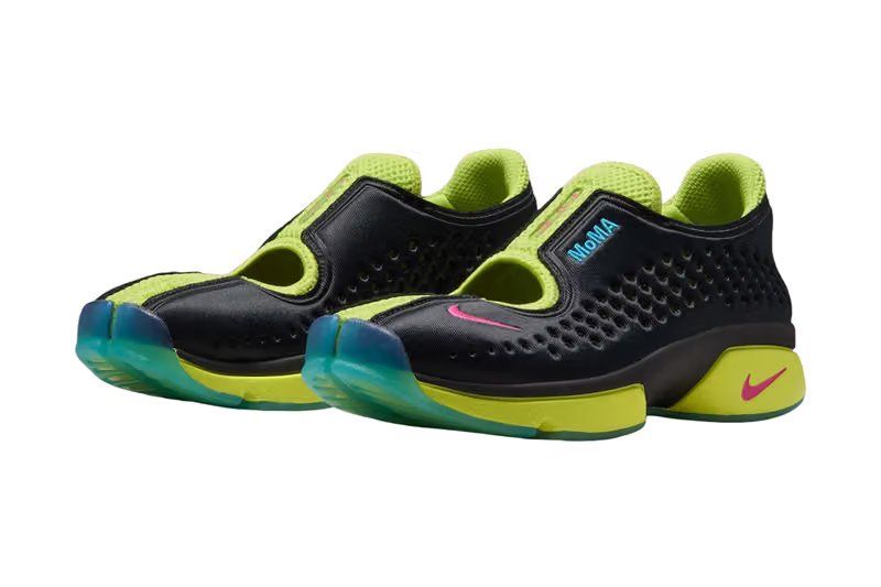 MoMA x Nike Air Rift 2 two-pair pack featuring Hyper Verde/Light Fuchsia and Black/Cyber colorways for Fall 2026 release