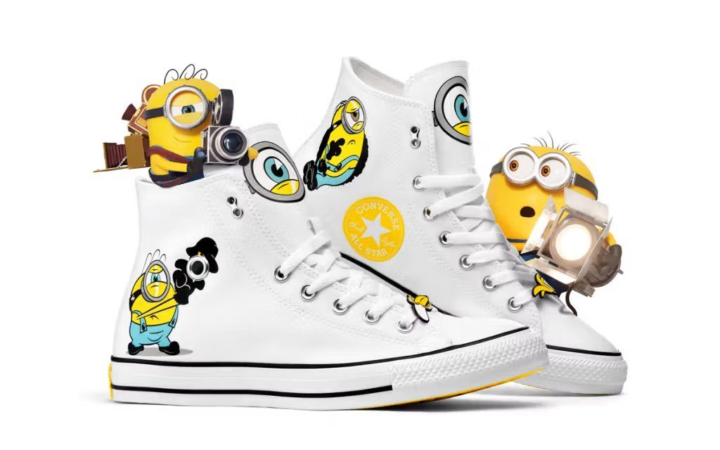Converse All-Star in yellow canvas with Minions collaboration branding
