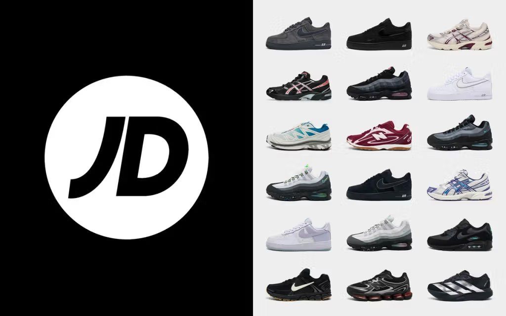 JD Sports storefront displaying exclusive sneaker release lineup