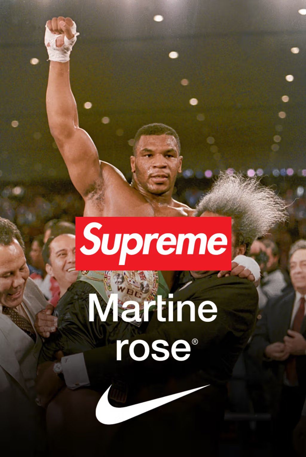 Supreme x Martine Rose x Mike Tyson Nike Dunk Low sneaker collaboration first look