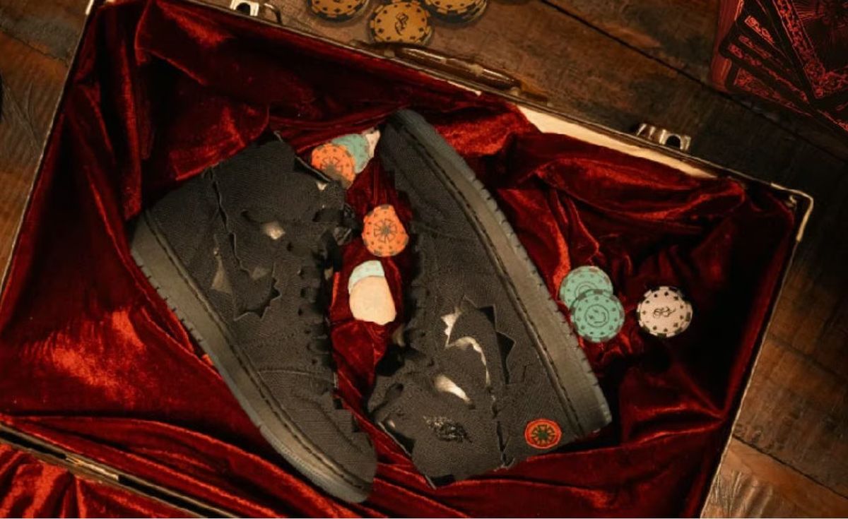 J. Balvin x Air Jordan 1 Retro High OG Omerta friends and family black and red colorway