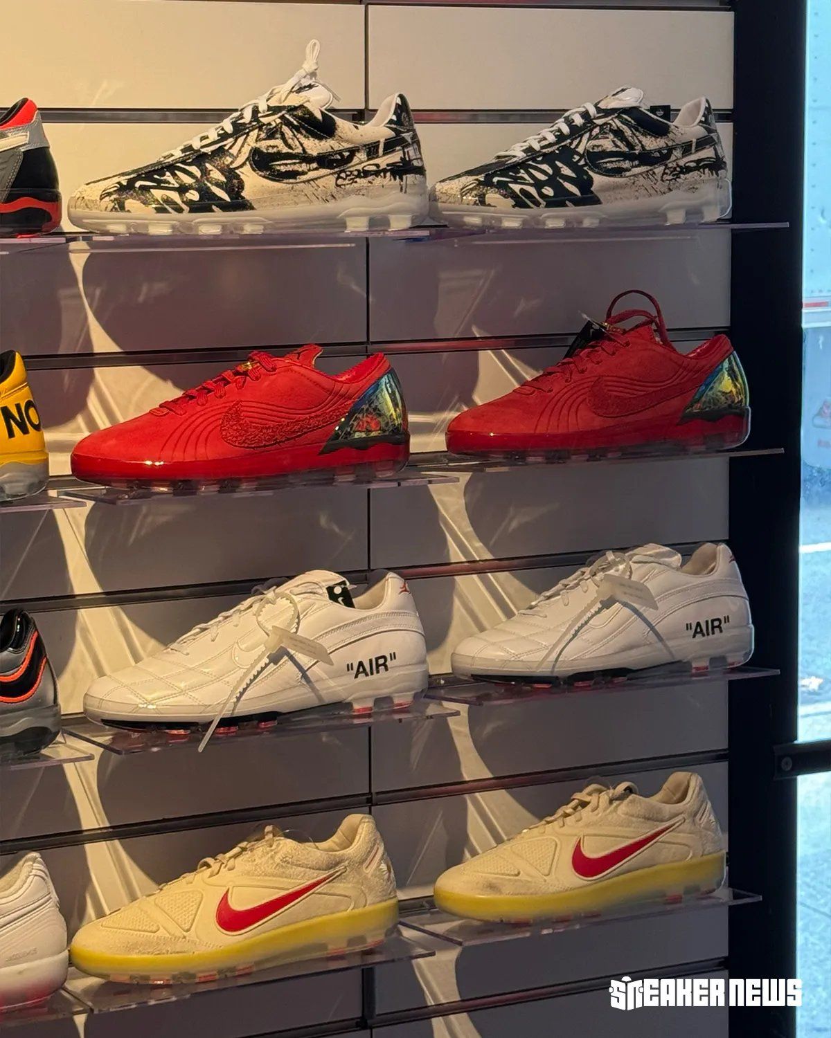 Nike World Cup pop-up storefront at 47 Chrystie Street in Manhattan's Chinatown neighborhood, featuring X2 football collections and Air Jordan Cryoshot preview access