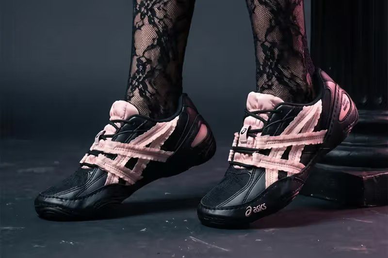 Empty Behavior x ASICS Hypersync in Black Breeze and White colorways with ruffled textile detailing