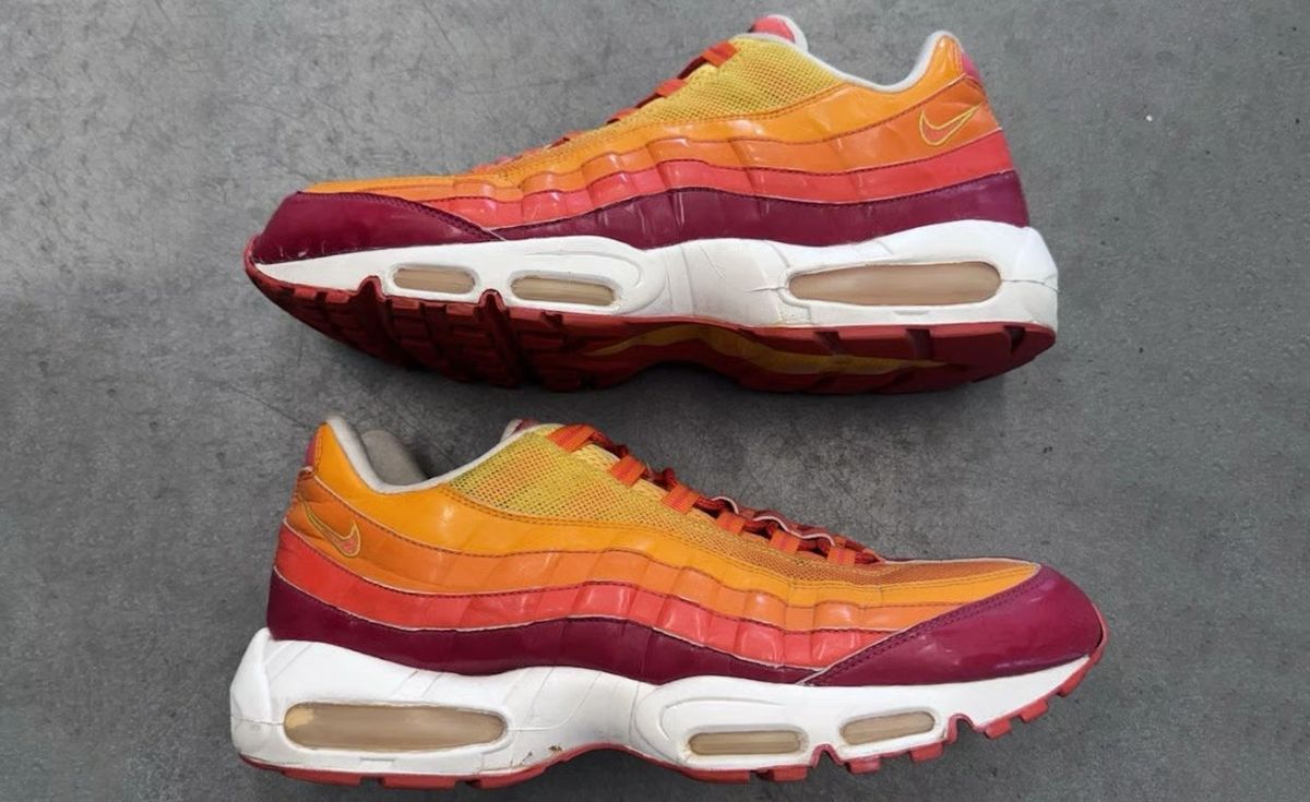 Nike Air Max 95 in Human Torch red colorway from the Fantastic Four pack retro release