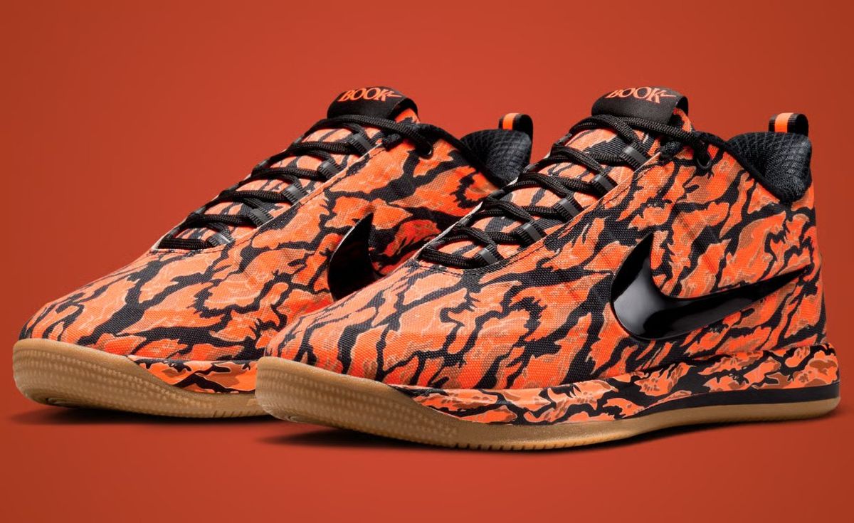 Nike Book 2 Tiger Stripe featuring camouflage patterning on the upper