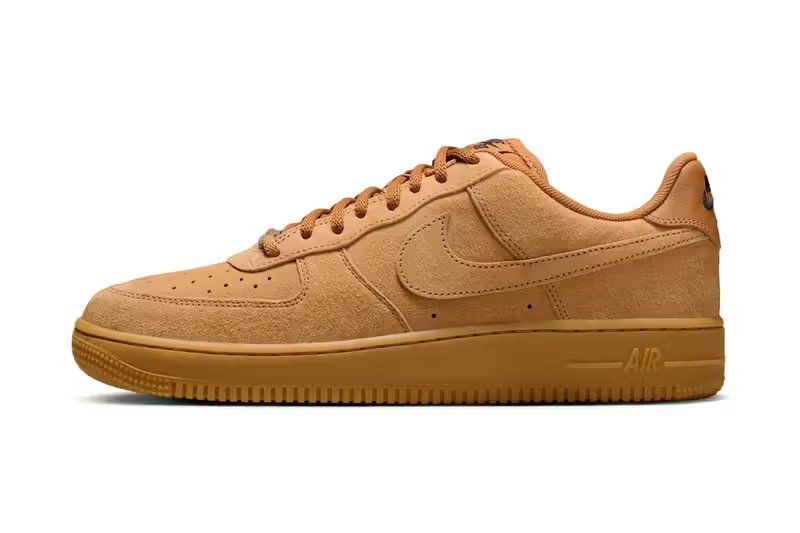 Nike SB Air Force 1 Low Wheat colorway in Flax, Black, and Gum Light Brown