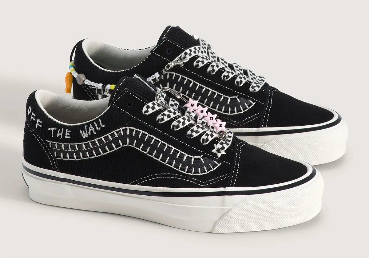 Cocona Hiraki x Vans Old Skool in black-and-white with corduroy details and embroidery