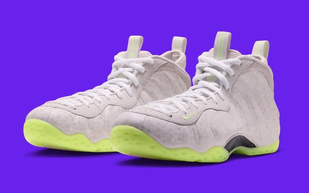 Nike Air Foamposite One in Halloween mummy-inspired colorway with cream, tan, and bandaging-effect design details