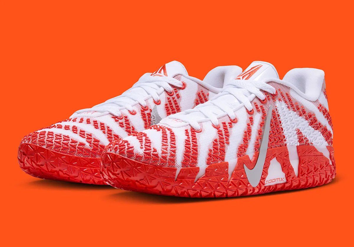 Nike Ja 3 Team Bank Orange featuring white synthetic upper with orange accents and silver Swoosh