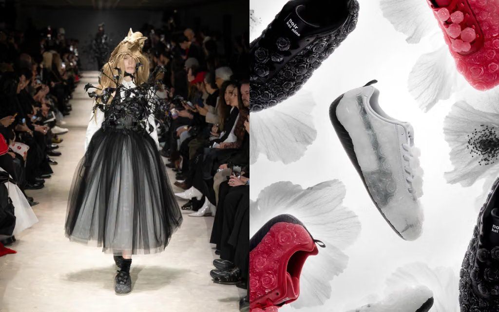 noir kei ninomiya x PUMA Speedcat sneaker featuring intricate floral pattern design on the upper