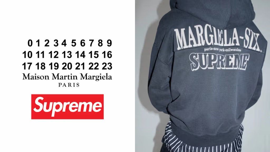 Supreme x MM6 Maison Margiela collaborative collection launching March 19, featuring deconstructed tailoring and experimental design