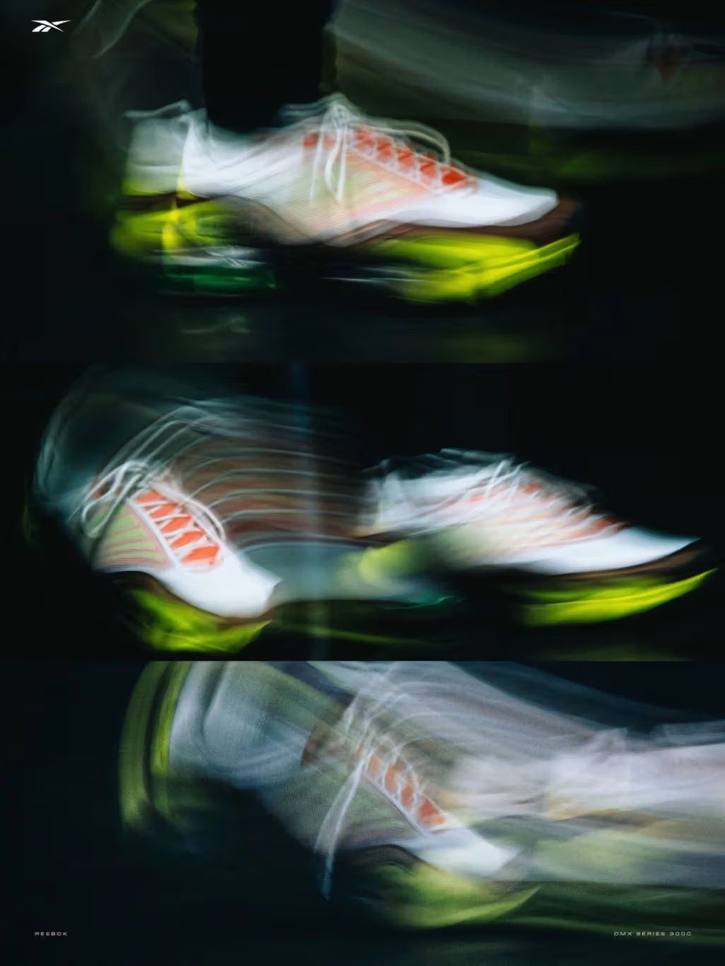 Reebok DMX Series 3000 sneaker in classic '90s silhouette, featuring DMX cushioning technology