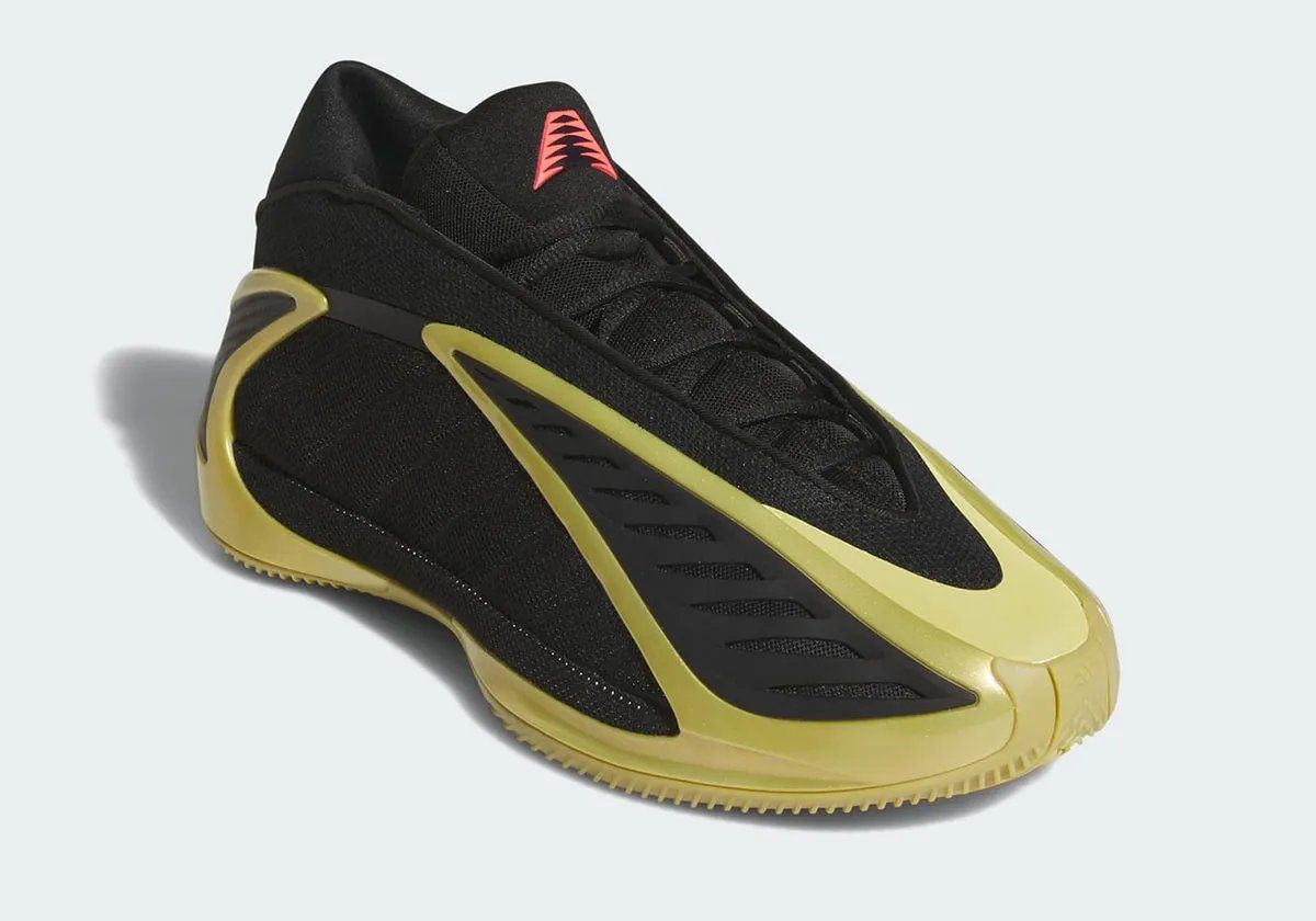 adidas Anthony Edwards 2 in Black with Gold Metallic accents on toe and heel