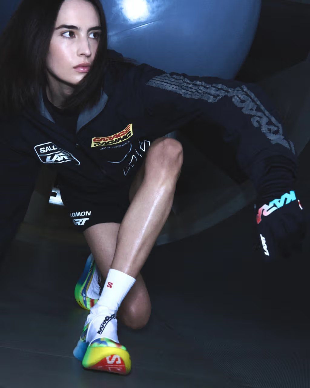 Salomon x L'ART collaborative sneaker design exploring speed and performance aesthetics