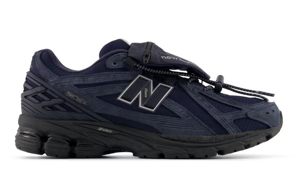New Balance 1906U with detachable utility pouch and toggle lacing system in neutral colorway