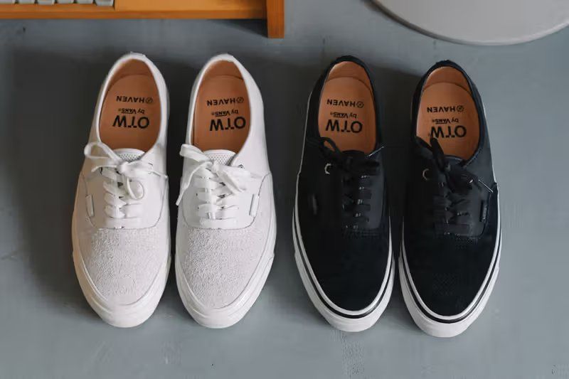 HAVEN x OTW by Vans Authentic 44 Vibram in black, showing minimalist monochrome upper and Vibram sole tooling