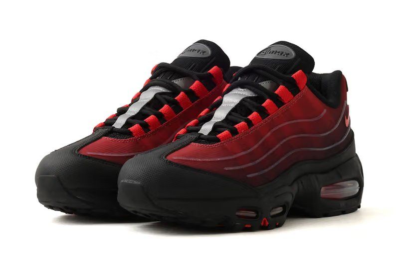 Nike Air Max 95 BB Tech Red/Black featuring exposed cushioning and layered material construction
