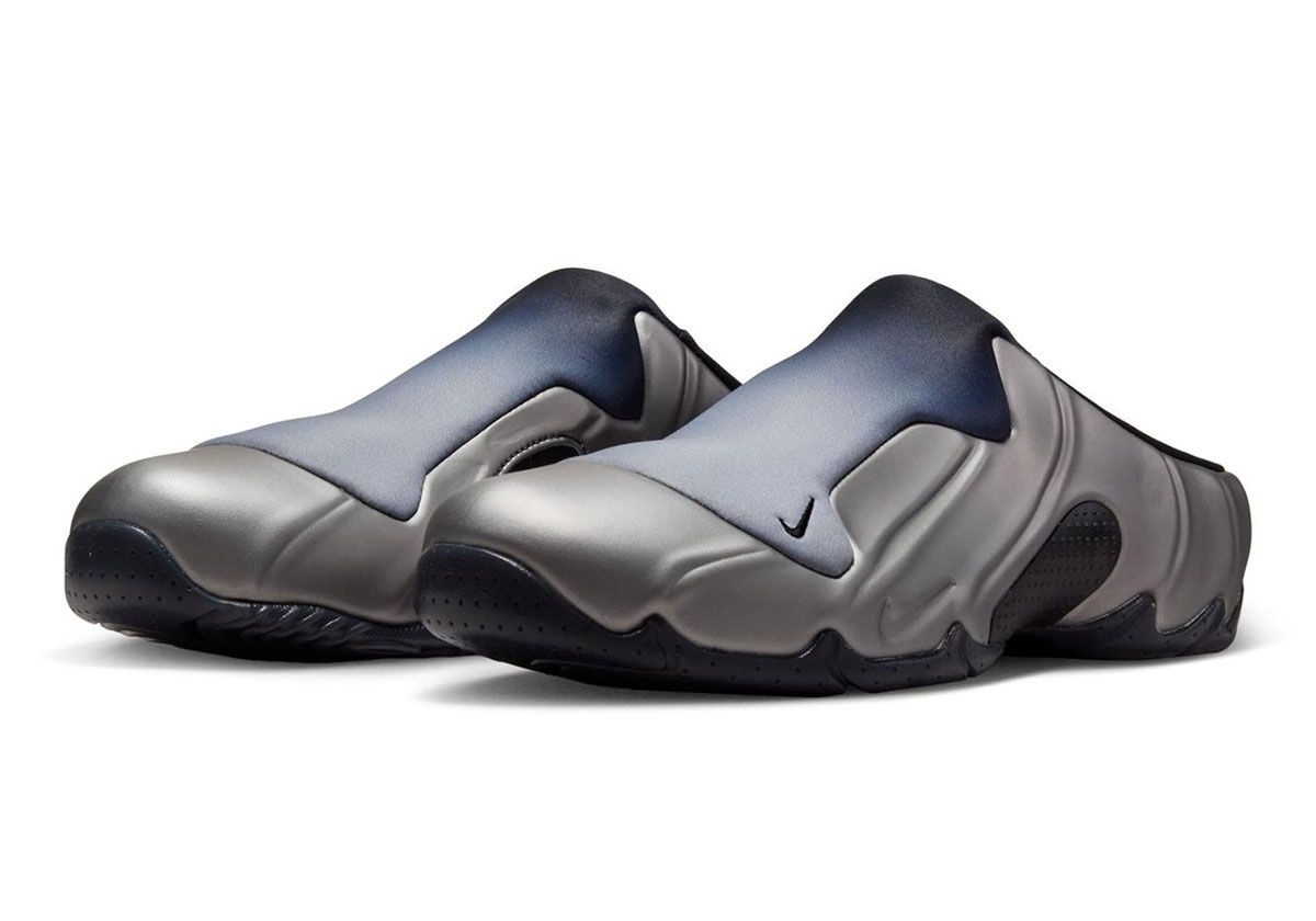 Nike Clogposite in Metallic Dark Grey with gradient neoprene in-step detail