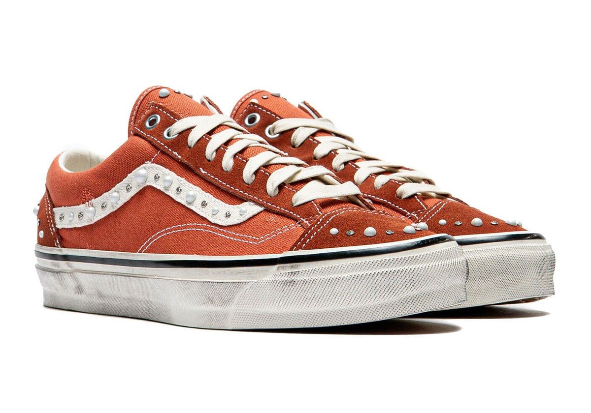 Vans Old Skool LX in Rust Bronze with pearl and stone detailing across toe box, tongue, and heel