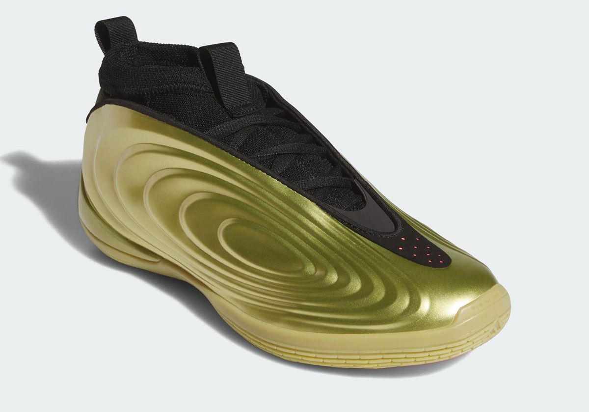 adidas Harden Vol. 10 in Black and Gold colorway, side profile view