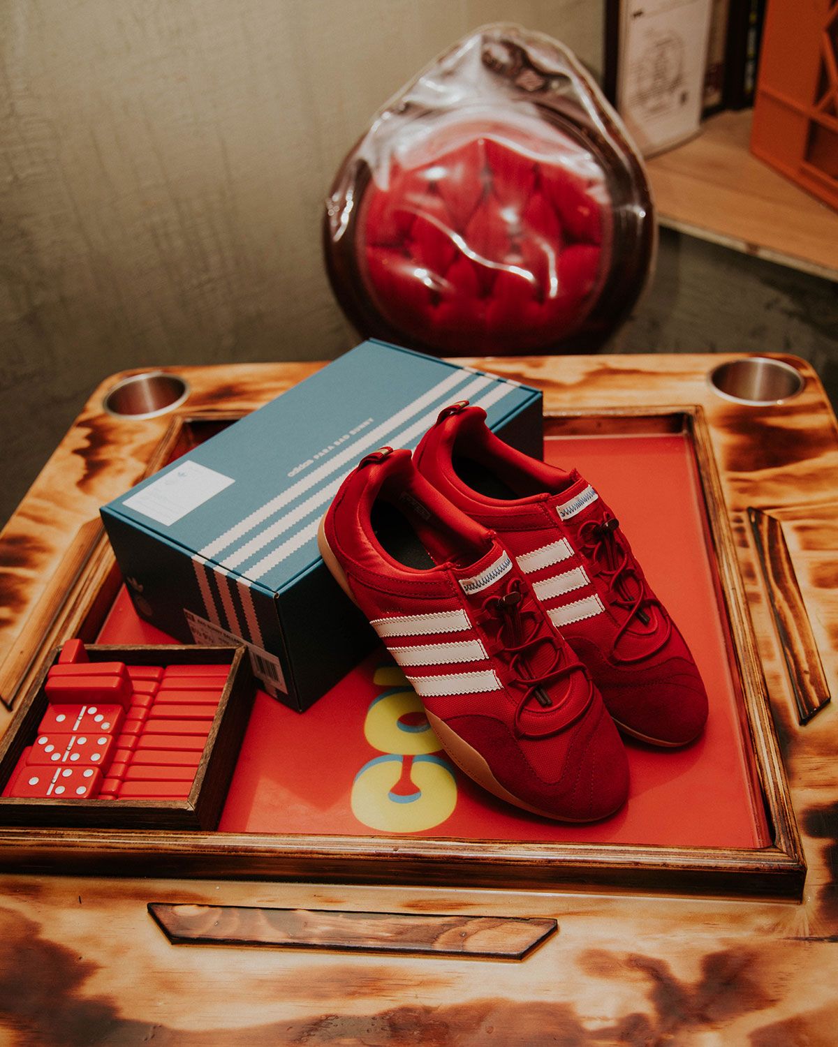 adidas Ballerina in Flamboyan Red colorway, inspired by Puerto Rican flame trees