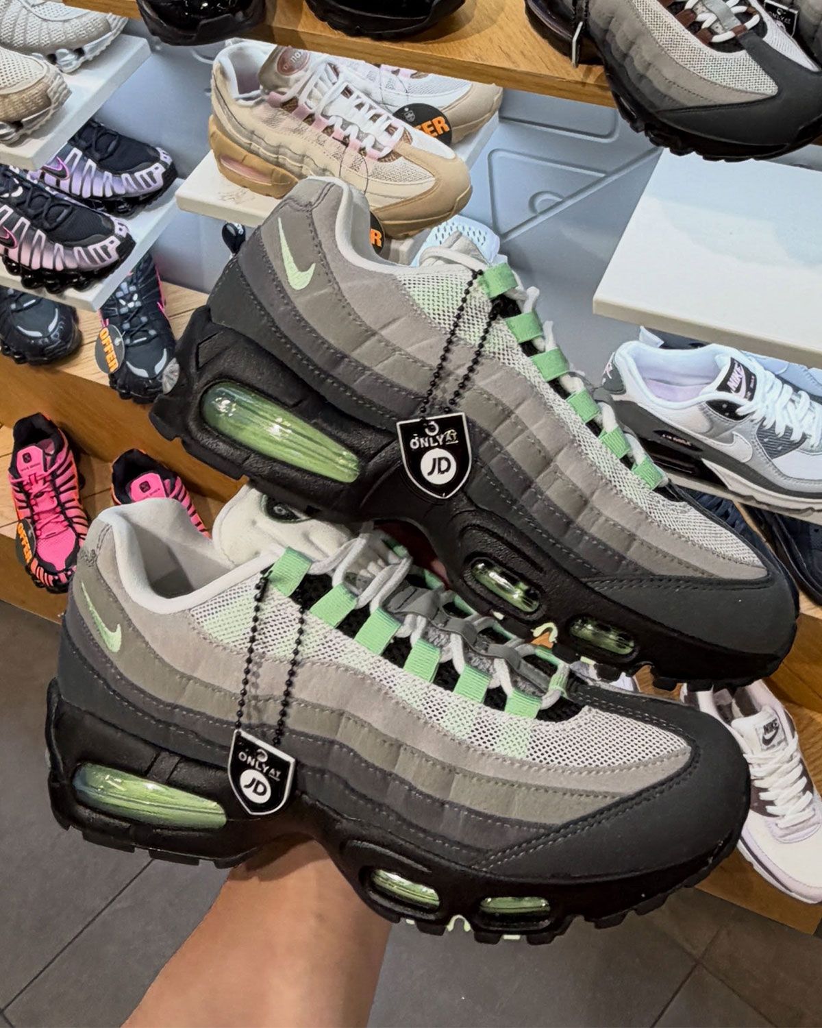 Nike Air Max 95 Big Bubble Fresh Mint women's sneaker with mint gradient upper and oversized Air unit