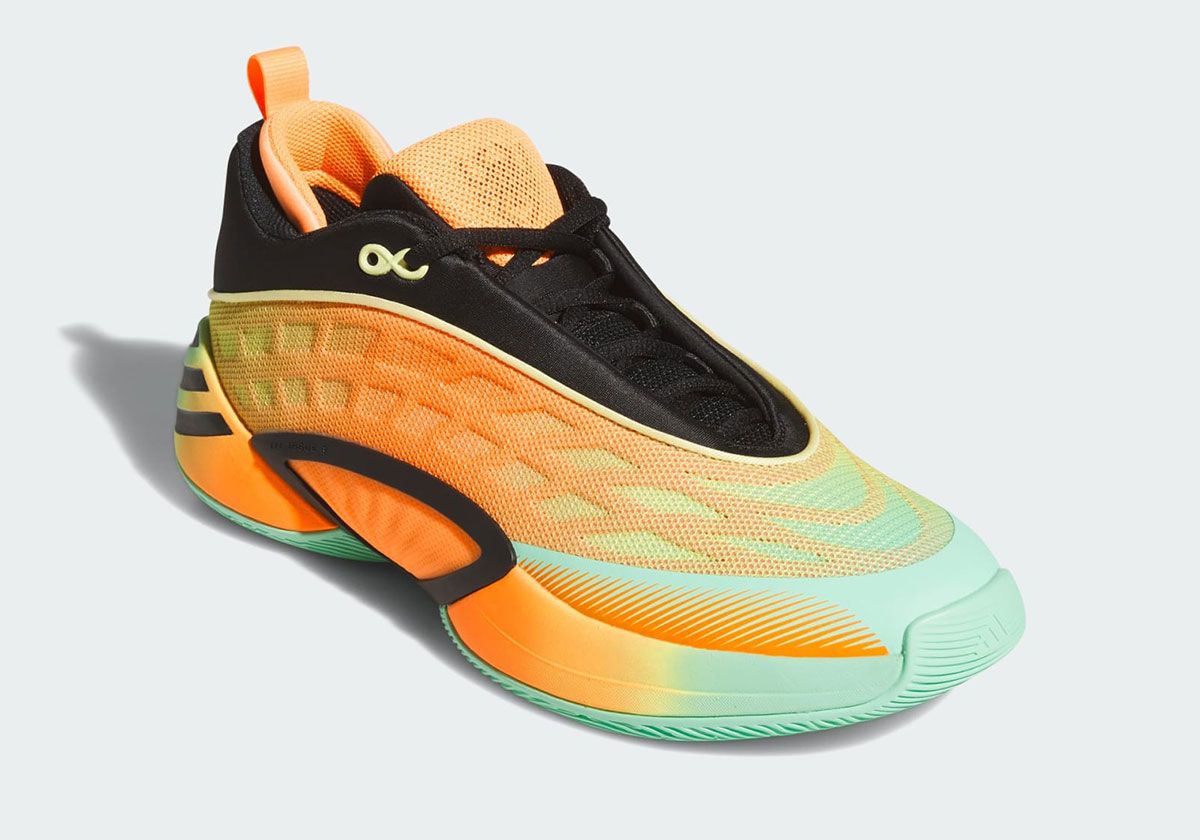 adidas D.O.N. Issue #8 in Lucid Tangerine colorway with Spider-Man-inspired gradient design