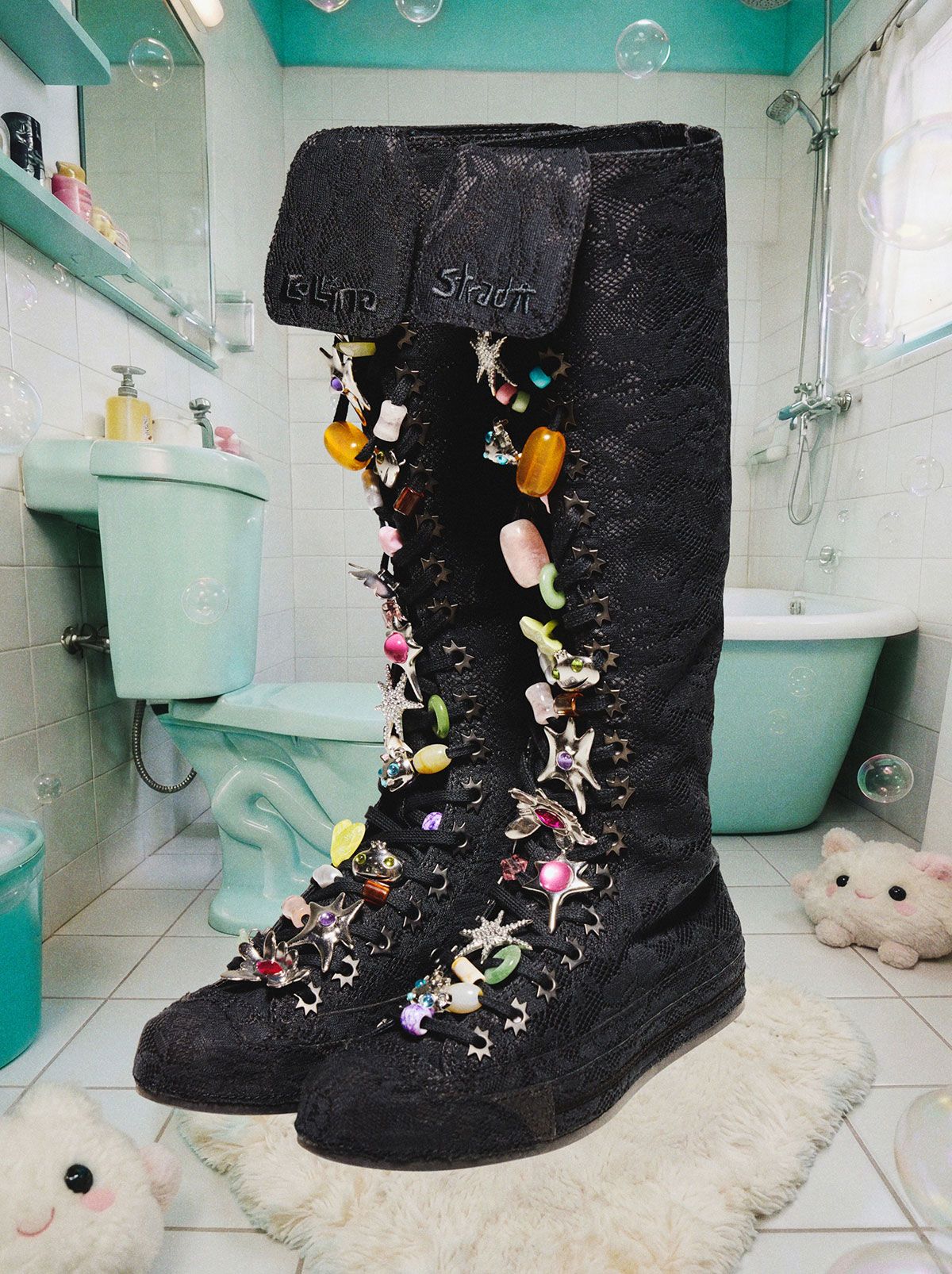 Collina Strada x Converse Chuck 70 collection featuring dark floral prints and pastel colorways with extended tongues and spike eyelets