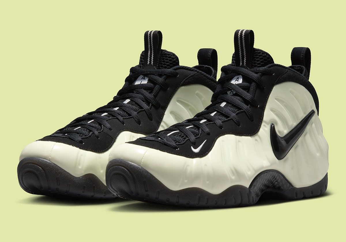 Nike Air Foamposite Pro Glow In The Dark with full luminescent upper shell and black outsole