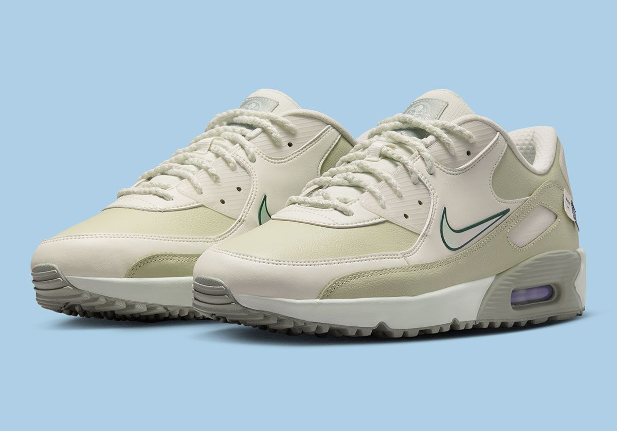 Nike Air Max 90 Golf US Open edition in Sea Glass and Spruce Fog with nautical anchor and compass details