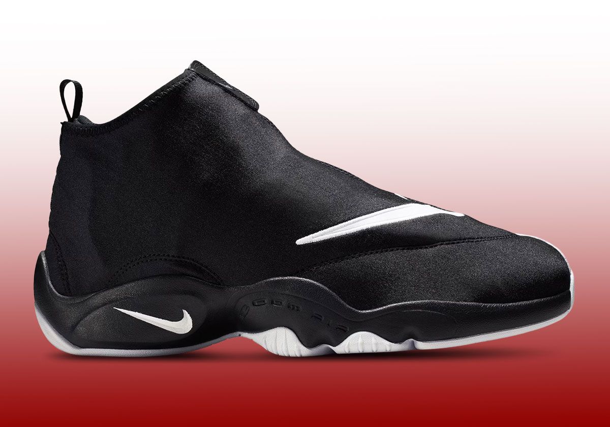 Nike Air Zoom Flight '98 "The Glove" in white and black colorway, showing neoprene shroud and signature lockdown system