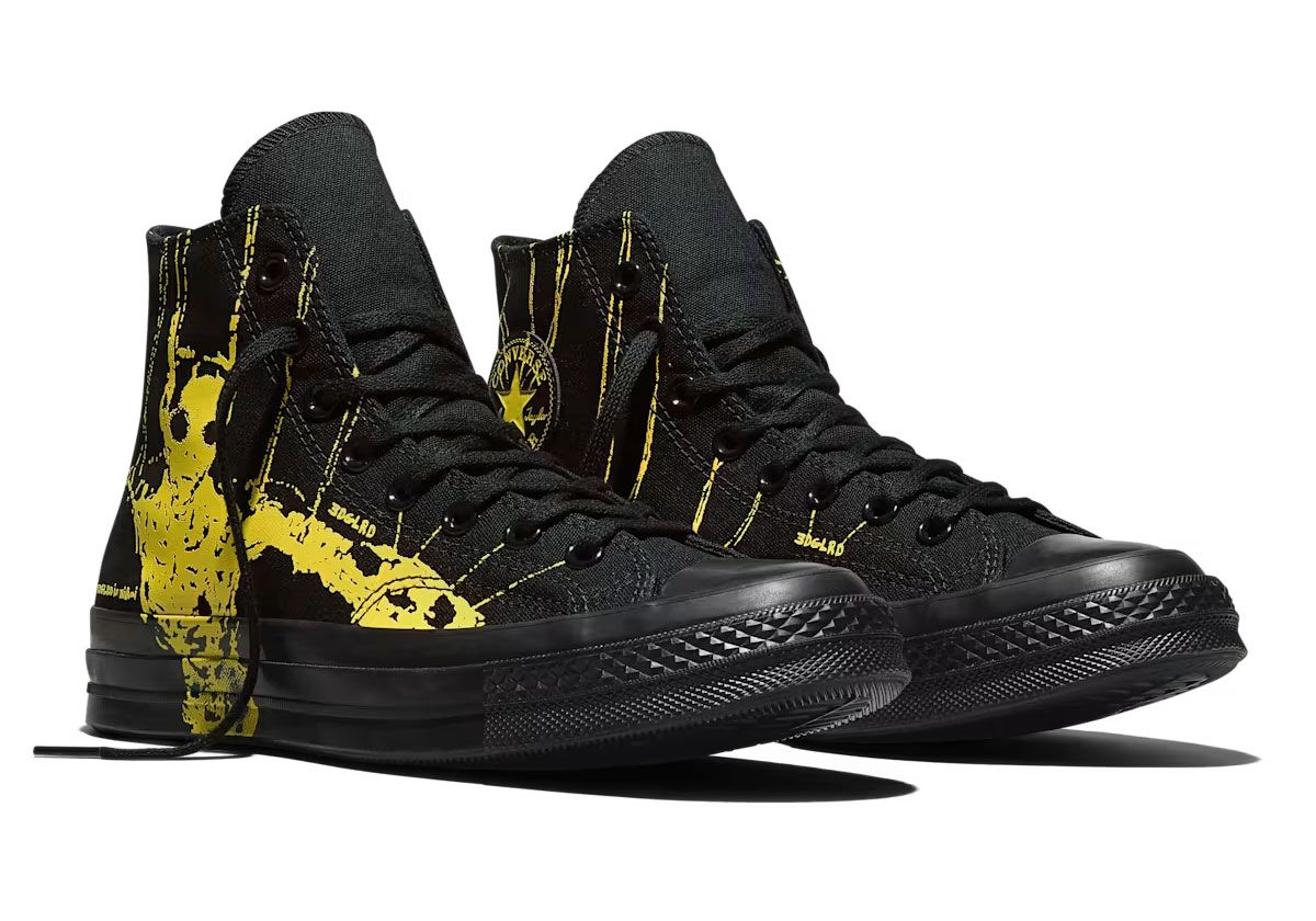 EDGLRD x Converse Chuck 70 High black canvas with surrealistic humanoid bunny rabbit graphic